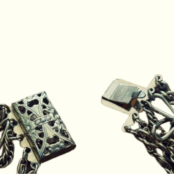 Long Multi Strand Gold Necklace with Locket Five Gold Tone Chains and Locket - Picture 9 of 12